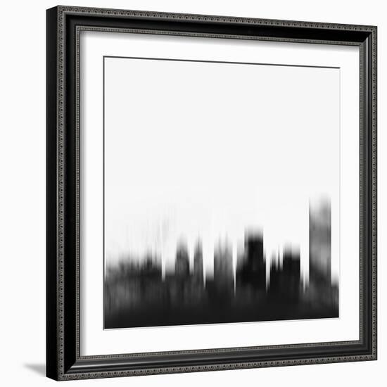 Buffalo City Skyline - Black-NaxArt-Framed Art Print