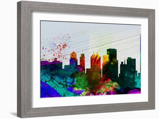 Buffalo City Skyline-NaxArt-Framed Art Print