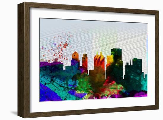 Buffalo City Skyline-NaxArt-Framed Art Print