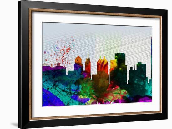 Buffalo City Skyline-NaxArt-Framed Art Print