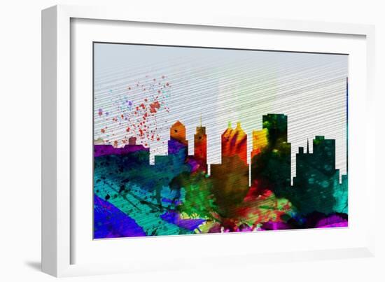 Buffalo City Skyline-NaxArt-Framed Art Print