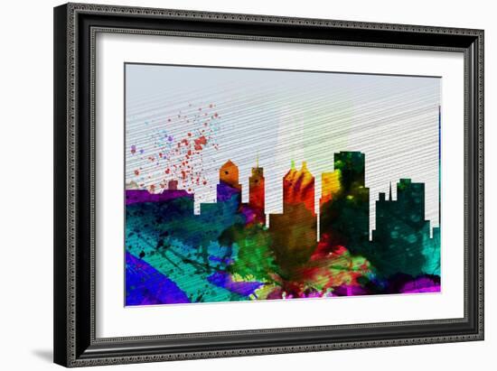 Buffalo City Skyline-NaxArt-Framed Art Print