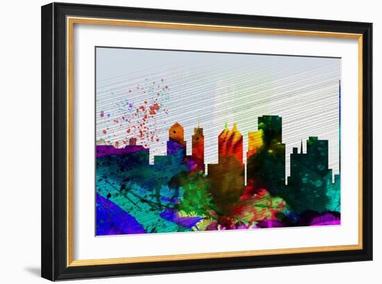 Buffalo City Skyline-NaxArt-Framed Art Print