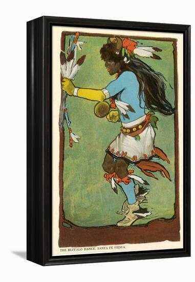 Buffalo Dance, Santa Fe Fiesta Illustration-null-Framed Stretched Canvas
