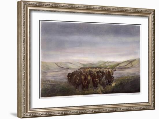 Buffalo Herd, 1862-William Jacob Hays-Framed Giclee Print