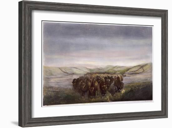 Buffalo Herd, 1862-William Jacob Hays-Framed Giclee Print