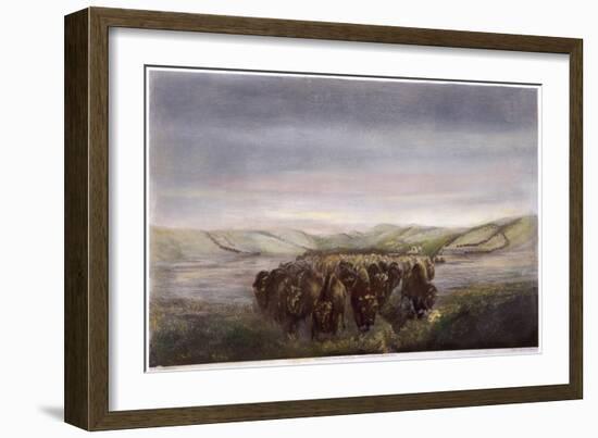 Buffalo Herd, 1862-William Jacob Hays-Framed Giclee Print