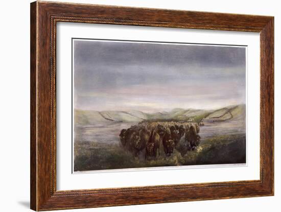 Buffalo Herd, 1862-William Jacob Hays-Framed Giclee Print