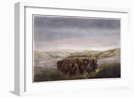 Buffalo Herd, 1862-William Jacob Hays-Framed Giclee Print