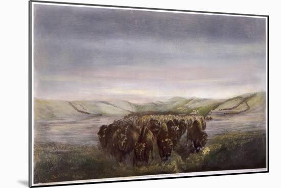 Buffalo Herd, 1862-William Jacob Hays-Mounted Giclee Print
