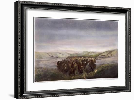 Buffalo Herd, 1862-William Jacob Hays-Framed Giclee Print