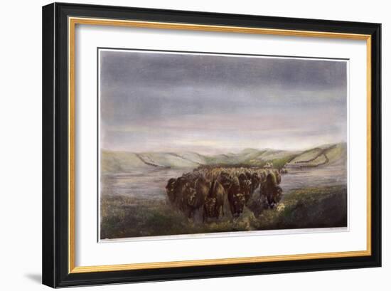 Buffalo Herd, 1862-William Jacob Hays-Framed Giclee Print