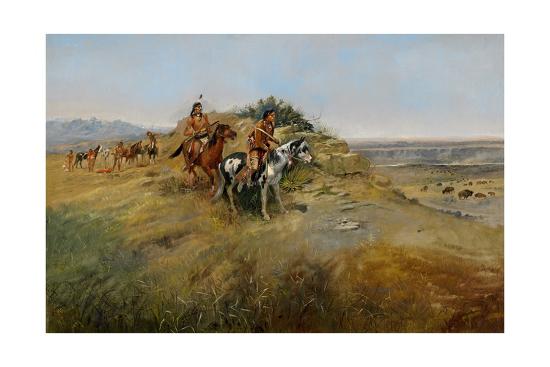 Buffalo Hunt 1891 Giclee Print Charles Marion Russell Art Com