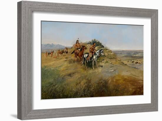 Buffalo Hunt, 1891-Charles Marion Russell-Framed Giclee Print