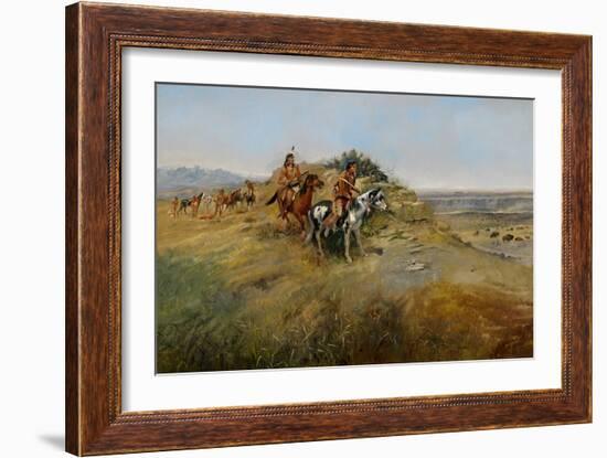 Buffalo Hunt, 1891-Charles Marion Russell-Framed Giclee Print