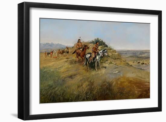 Buffalo Hunt, 1891-Charles Marion Russell-Framed Giclee Print