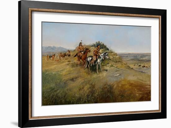 Buffalo Hunt, 1891-Charles Marion Russell-Framed Giclee Print