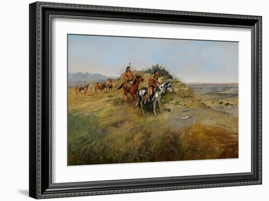Buffalo Hunt, 1891-Charles Marion Russell-Framed Giclee Print