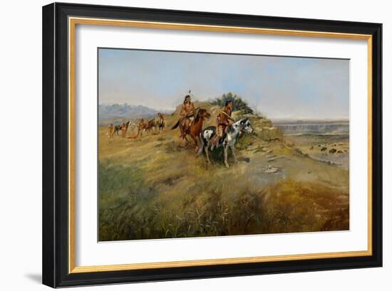 Buffalo Hunt, 1891-Charles Marion Russell-Framed Giclee Print