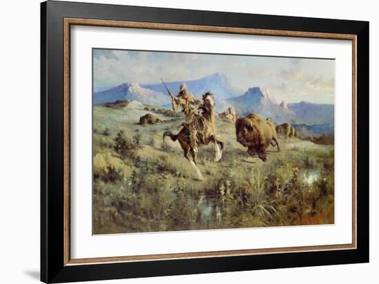 Buffalo hunt. 1905-Edga Samuel Paxson-Framed Giclee Print