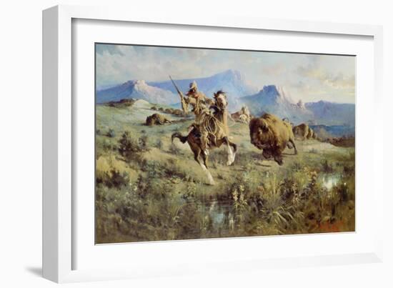 Buffalo hunt. 1905-Edga Samuel Paxson-Framed Giclee Print