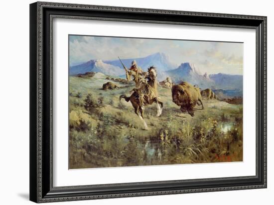 Buffalo hunt. 1905-Edga Samuel Paxson-Framed Giclee Print