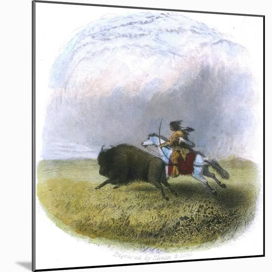 Buffalo Hunt, Engraved by Tilman and Sons, 1853-Seth Eastman-Mounted Giclee Print