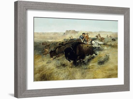 Buffalo Hunt No. 7, 1892-1895-Charles Marion Russell-Framed Giclee Print