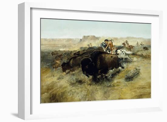 Buffalo Hunt no. 7-Charles Marion Russell-Framed Giclee Print