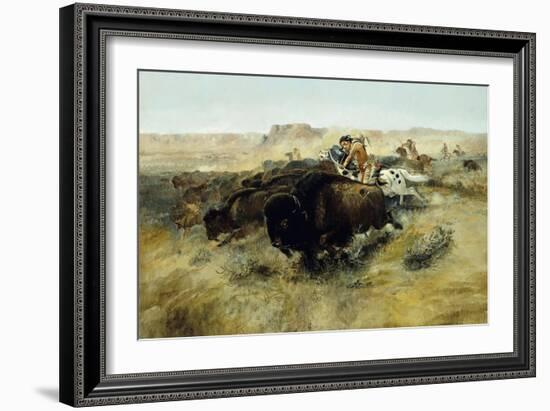 Buffalo Hunt no. 7-Charles Marion Russell-Framed Giclee Print