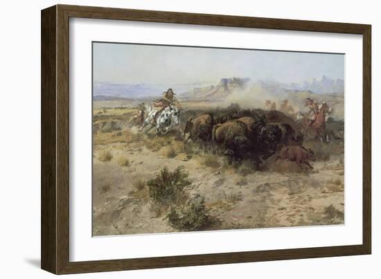 Buffalo Hunt Number 26, 1899-Charles Marion Russell-Framed Giclee Print