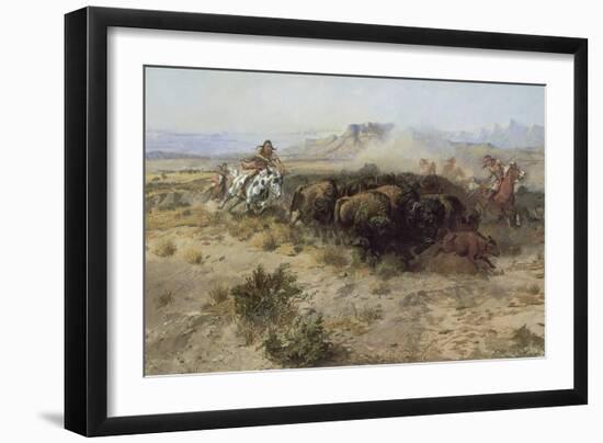 Buffalo Hunt Number 26, 1899-Charles Marion Russell-Framed Giclee Print