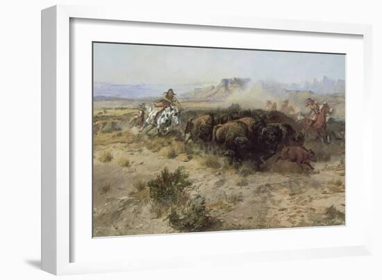 Buffalo Hunt Number 26, 1899-Charles Marion Russell-Framed Giclee Print