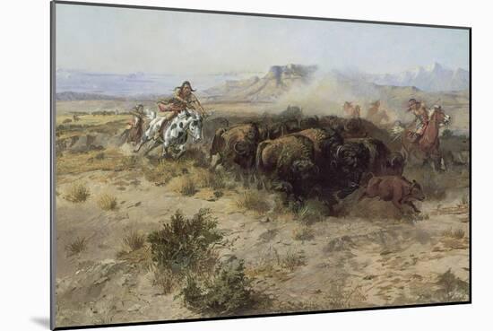 Buffalo Hunt Number 26, 1899-Charles Marion Russell-Mounted Giclee Print