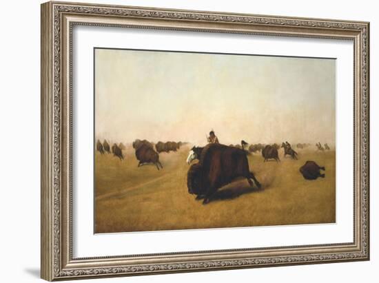 Buffalo Hunt on the Plains, 1872-William J. Hays-Framed Giclee Print