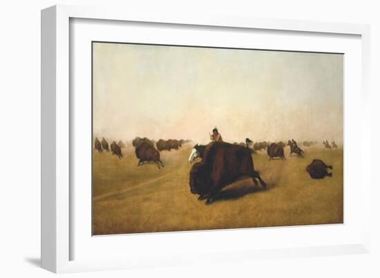 Buffalo Hunt on the Plains, 1872-William J. Hays-Framed Giclee Print