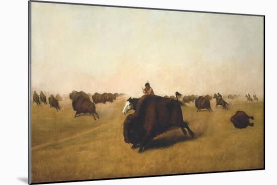 Buffalo Hunt on the Plains, 1872-William J. Hays-Mounted Giclee Print