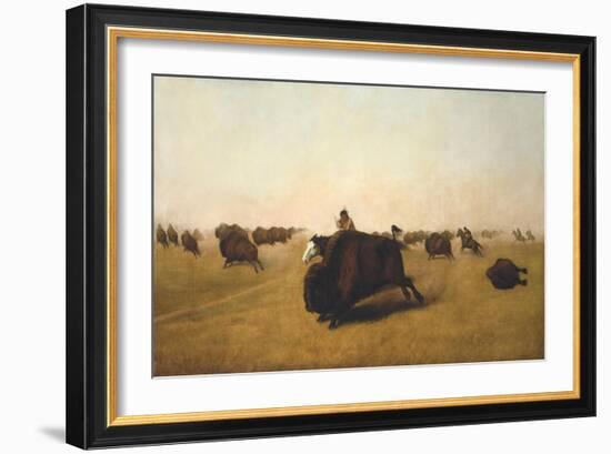Buffalo Hunt on the Plains, 1872-William J. Hays-Framed Giclee Print