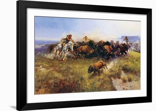 Buffalo Hunt-Charles Marion Russell-Framed Art Print