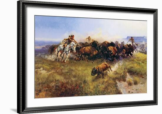 Buffalo Hunt-Charles Marion Russell-Framed Art Print