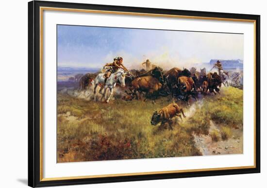 Buffalo Hunt-Charles Marion Russell-Framed Art Print