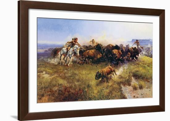 Buffalo Hunt-Charles Marion Russell-Framed Art Print