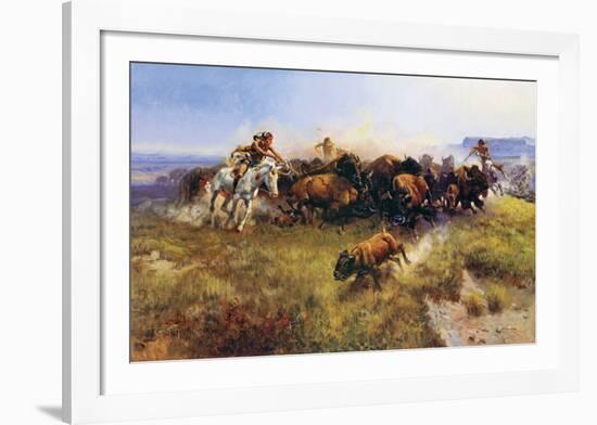 Buffalo Hunt-Charles Marion Russell-Framed Art Print