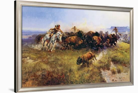 Buffalo Hunt-Charles Marion Russell-Framed Art Print