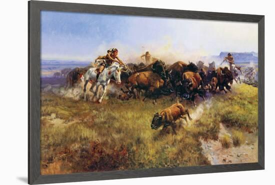 Buffalo Hunt-Charles Marion Russell-Framed Art Print