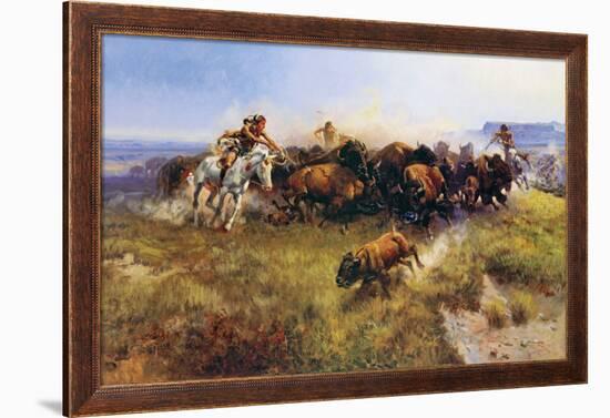 Buffalo Hunt-Charles Marion Russell-Framed Art Print