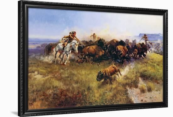 Buffalo Hunt-Charles Marion Russell-Framed Art Print