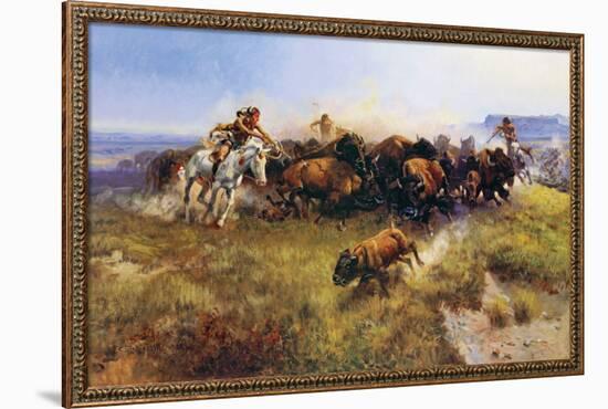 Buffalo Hunt-Charles Marion Russell-Framed Art Print