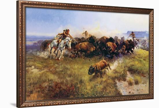 Buffalo Hunt-Charles Marion Russell-Framed Art Print