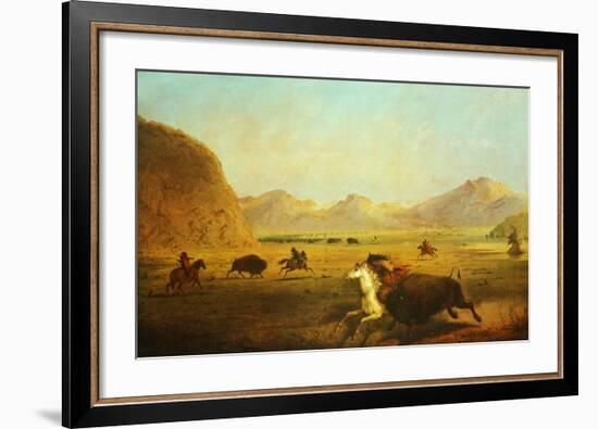 Buffalo Hunt-Alfred J. Miller-Framed Art Print